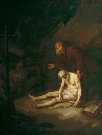 Kutsal keşişler Antonius ve Paul by Martin Johann Schmidt