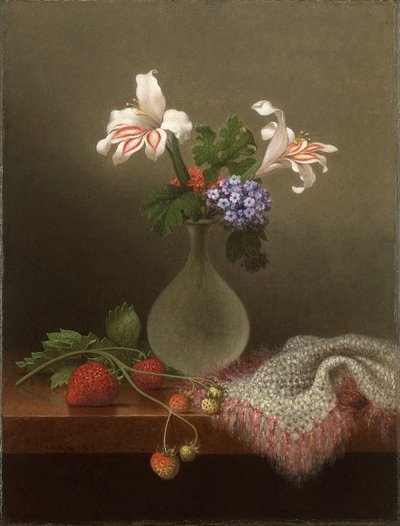 Bir Vazo Mısır Zambakları ve Kediotu by Martin Johnson Heade