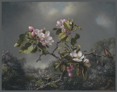 Elma Çiçekleri ve Sinek Kuşu, 1871 by Martin Johnson Heade