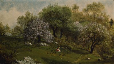 Yamaçtaki Kız, Elma Çiçekleri by Martin Johnson Heade