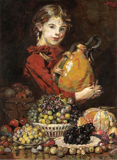 Sanatçının kızı Monarosa, meyve satıcısı olarak by Martin Monnickendam