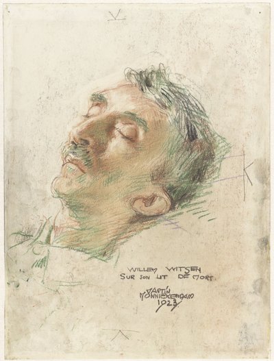 Willem Witsen ölüm döşeğinde Willem Witsen sur oğlu lit de mort (nesnedeki başlık) by Martin Monnickendam