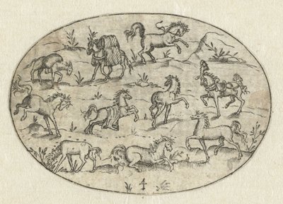 Sekiz atlı ve iki eşekli oval Nev Thier Bvechlein (dizi adı) by Martin Pleginck