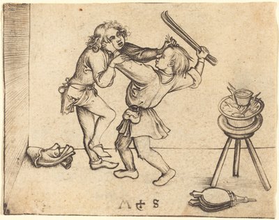 Dövüşen Çıraklar by Martin Schongauer