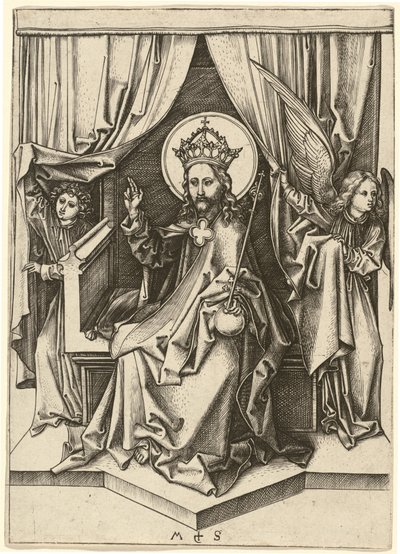 Mesih İki Melekle Taht Edildi by Martin Schongauer