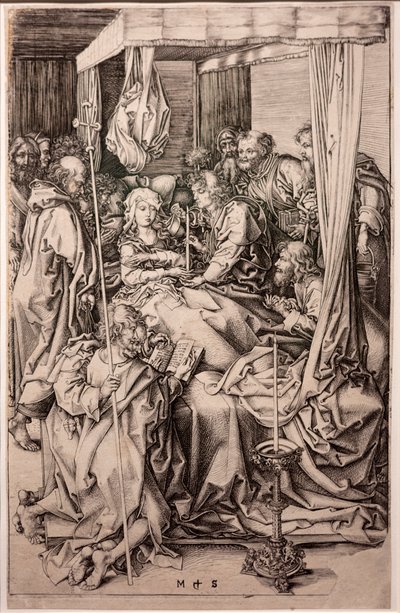 Kağıt üzerine oyma. Meryem'in Ölümü. Martin Schongauer. 1470-1491 civarı. (kağıt üzerine oyma) by Martin Schongauer