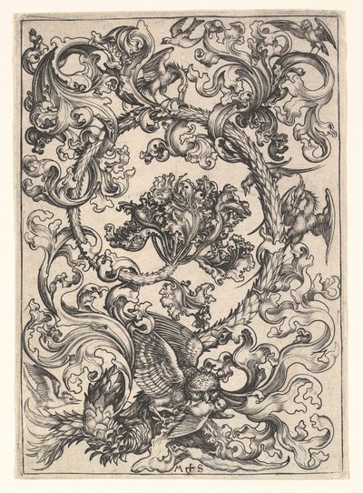 Gündüz Kuşları Tarafından Alay Edilen Baykuşla Süsleme, ca. 1435-1491. by Martin Schongauer