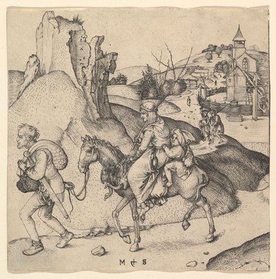Köylü Ailesi Pazara Gidiyor, ca. 1435-1491. by Martin Schongauer