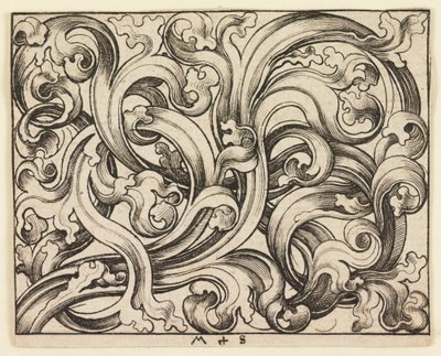 Hafif bir arka plan üzerinde yatay dolgu (yatay süsleme) by Martin Schongauer