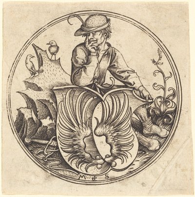 Köylü Tarafından Tutulan Kanatlı Kalkan by Martin Schongauer