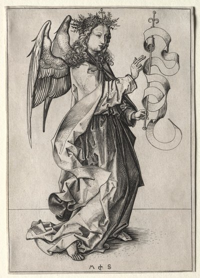 Müjde Meleği. by Martin Schongauer