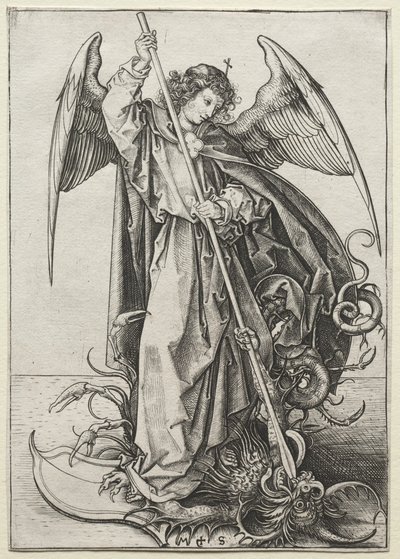 Başmelek Mikail Ejderhayı Deliyor by Martin Schongauer