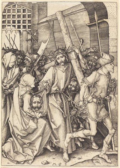 Aziz Veronica ile Haç Taşı by Martin Schongauer