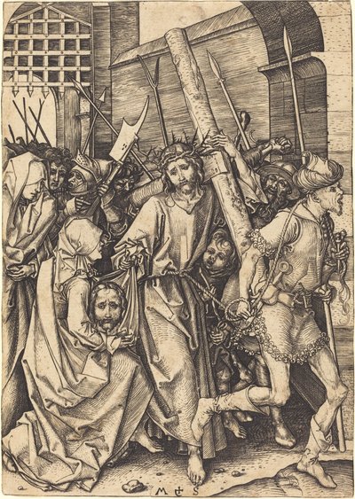 Aziz Veronica ile Haç Taşı by Martin Schongauer