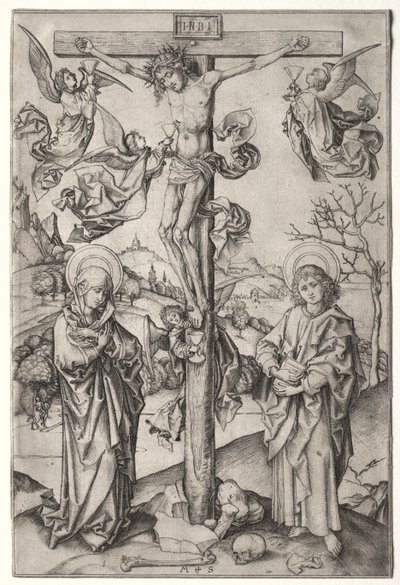 Dört Melekle Çarmıha Gerilme by Martin Schongauer