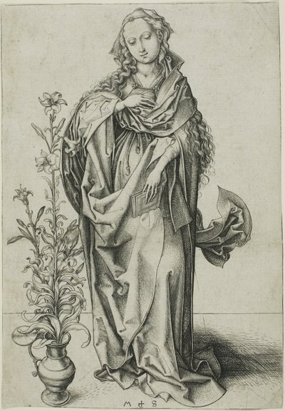 Müjdenin Bakiresi by Martin Schongauer
