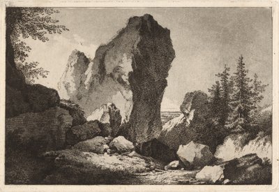 Kayalık Bir Çıkıntılı Dağ Manzarası by Martin von Molitor