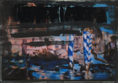 Büyük Kanal Soyut Siyah 1 by Martina Konitzky