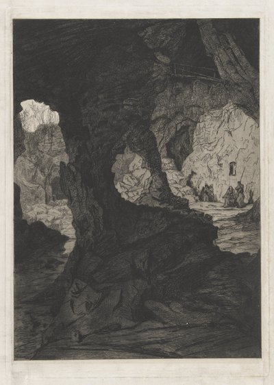 Bir mağara görünümü by Martinus Antonius Kuytenbrouwer jr.