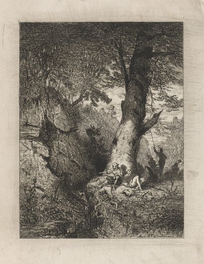 Bir ağacın altında oturan savaşçılar by Martinus Antonius Kuytenbrouwer jr.