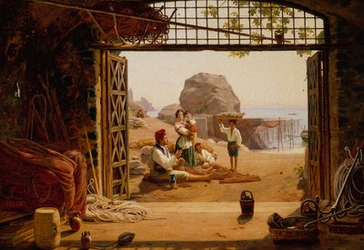 Neopolitan Balıkçılar Ailesi by Martinus Rorbye