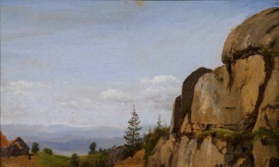 Ön Planda Kayalıklarla Norveç Manzarası by Martinus Rorbye