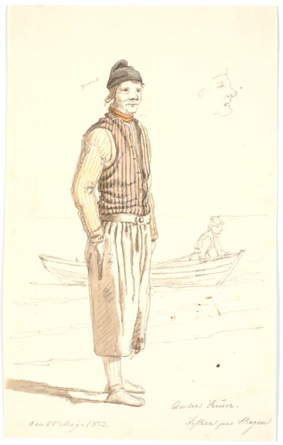 Anders Kruse. Skagen üzerinde balıkçı by Martinus Rørbye