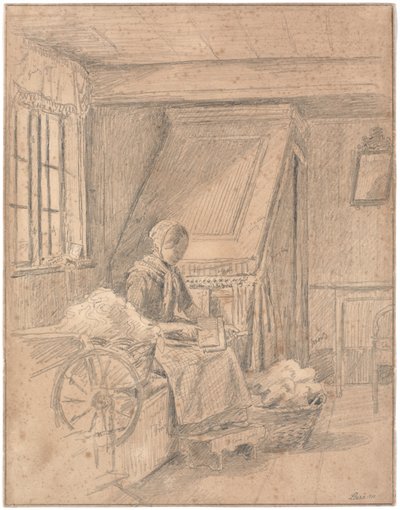 Yün eşleme kız ile çiftlik evi by Martinus Rørbye