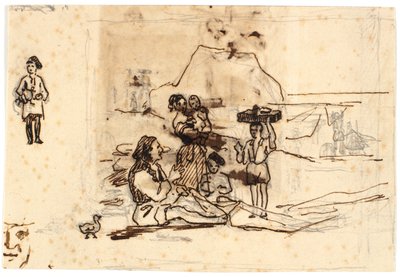 Sahilde bir Napolili balıkçı ailesi by Martinus Rørbye