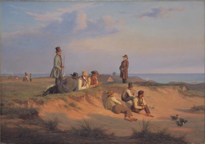 İyi havalarda bir yaz akşamı Skagen erkekleri by Martinus Rørbye