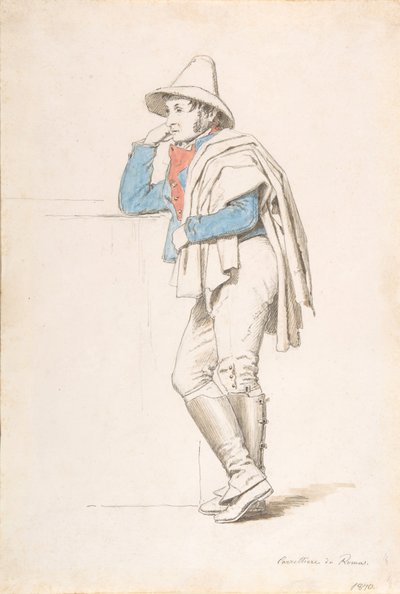 19. yüzyılın başlarında bir Romalı Arabacının İncelenmesi. by Martinus Rørbye