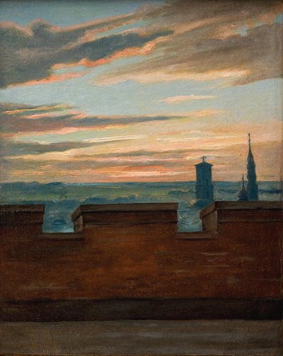 Gün batımında Kopenhag manzarası by Martinus Rørbye