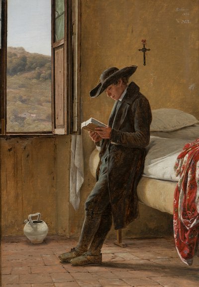 Genç Rahip Okuma, 1836. by Martinus Rørbye