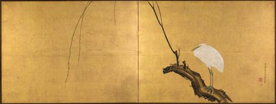 Söğüt Dalı Üzerinde Balıkçıl by Maruyama Okyo