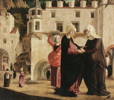 Ziyaret, c.1502 (ladin ağacı üzerine resim) by Marx Reichlich
