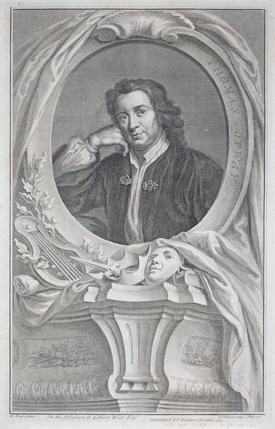 Jacobus Houbraken (1698-1780) tarafından oyulmuş Thomas Otway (1652-85) portresi (gravür) by Mary (after) Beal