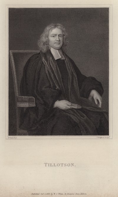 John Tillotson, Canterbury Başpiskoposu (gravür) by Mary (after) Beale
