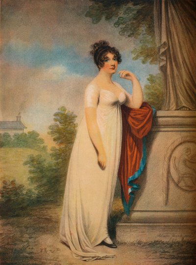 'Bir heykelin dibinde Mary Anne Clarke', 1803 by Mary Anne Clarke