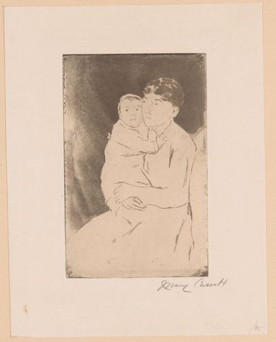 dadı ve bebek Hemşire ve bebek Bill Anne ve Çocuk by Mary Cassatt (signed by artist)
