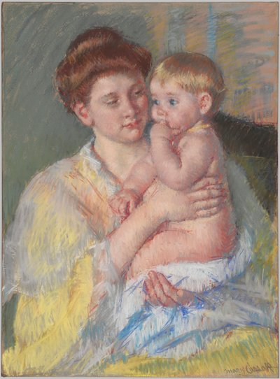 Bebek John, İşaret Parmağı Ağzında by Mary Cassatt
