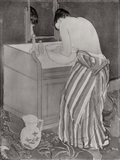La Toilette, 1891 (kağıt üzerinde kuru nokta ve aquatint) by Mary Cassatt