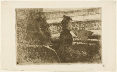 Siyahlı Bayan, Mahremiyet İçinde, Sağa Bakıyor by Mary Cassatt