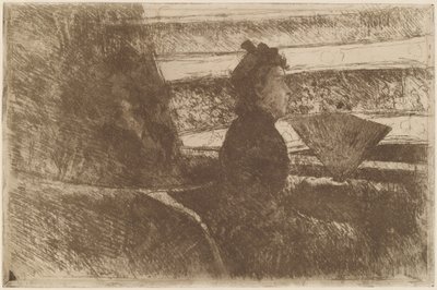 Lady in a Loge, Sağa Bakan, c. 1880. by Mary Cassatt