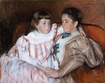 Louisine Havemeyer ve Kızı Electra, 1895 (kağıt üzerinde pastel) by Mary Cassatt