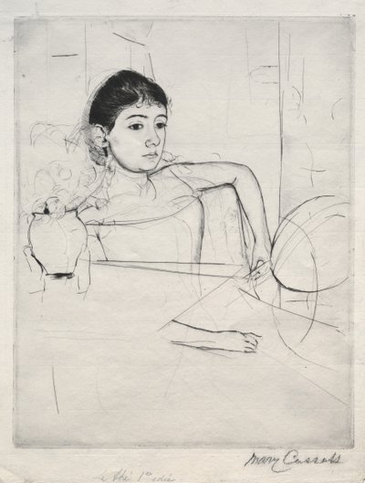 Bir Esmer Olarak Mimi, 1889. by Mary Cassatt