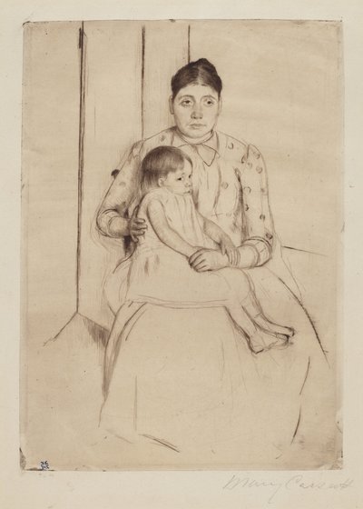 Dinlenme, ç. 1890. by Mary Cassatt