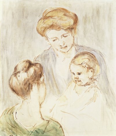 İki Kızla Gülen Bebek, by Mary Cassatt
