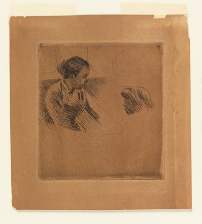 Susan ve Çocuk Yüzleri Karşı Karşıya by Mary Cassatt