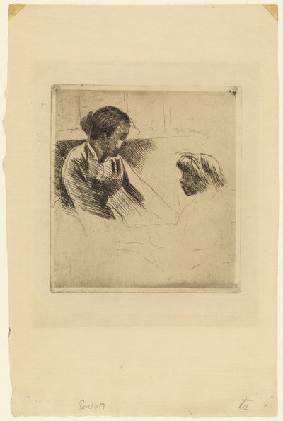 Susan ve Çocuk Yüzleri Karşı karşıya by Mary Cassatt