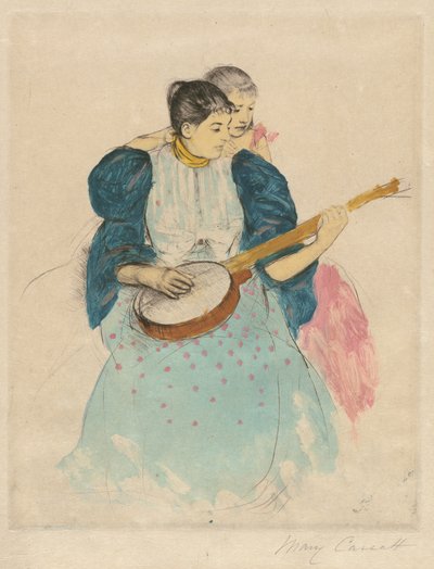 Banjo Dersi by Mary Cassatt
